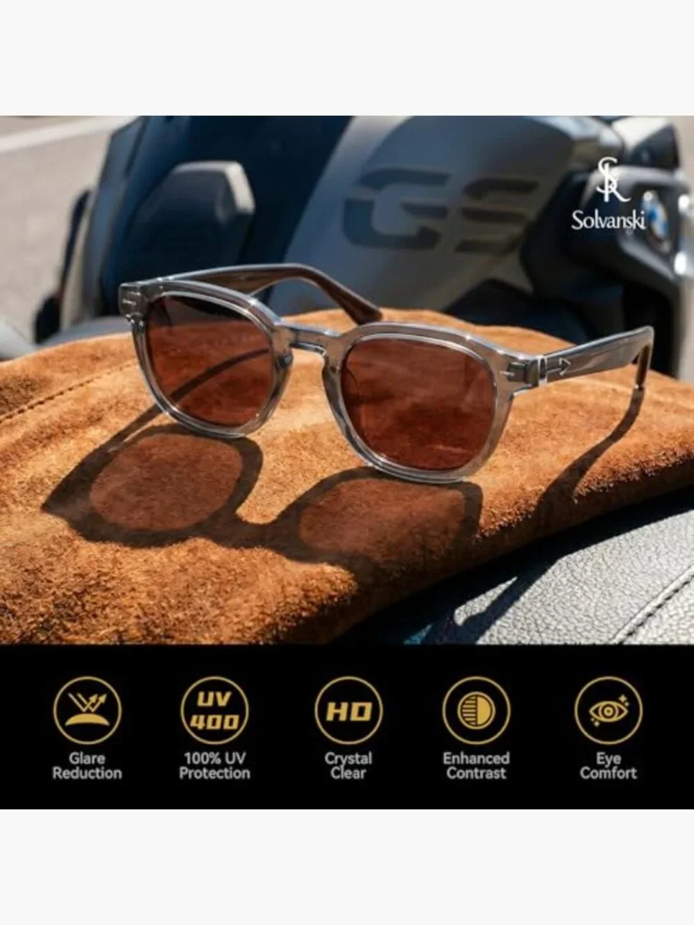 Square Retro Sunglasses UV400 Protection Tortoiseshell Frame